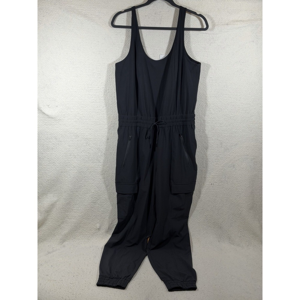 Athleta Womens M Black Brooklyn Utility Cargo Jumpsuit Gorpcore Travel